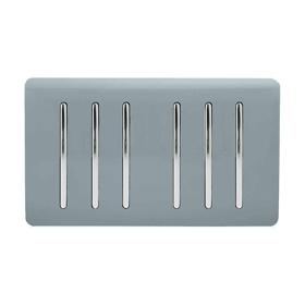 ART-SS66CG  6 Gang 2 Way 10 Amp Rocker Twin Plate Cool Grey